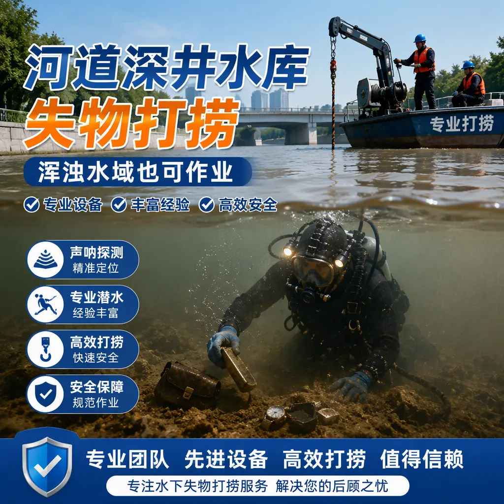 河道深井水库失物打捞,浑浊水域也可作业淮阴