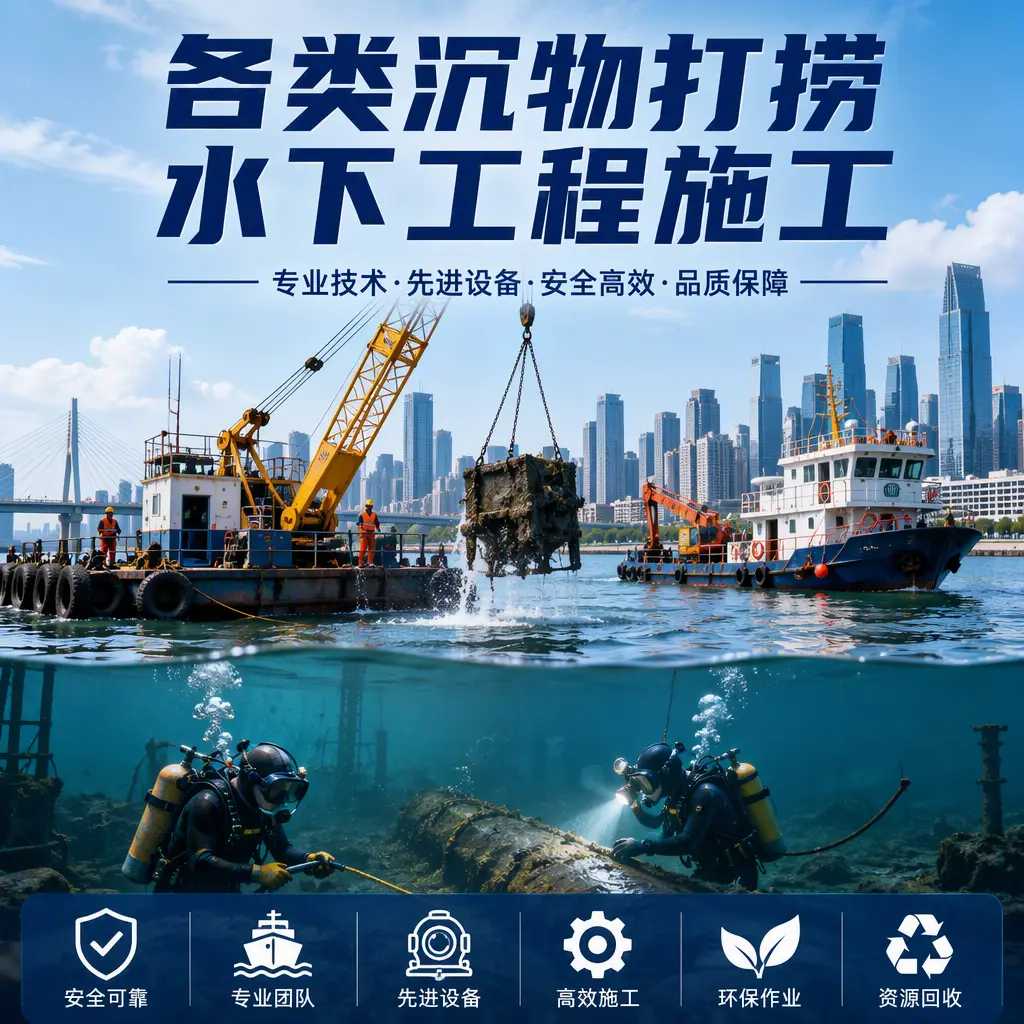 淮阴各类沉物打捞,水下工程施工